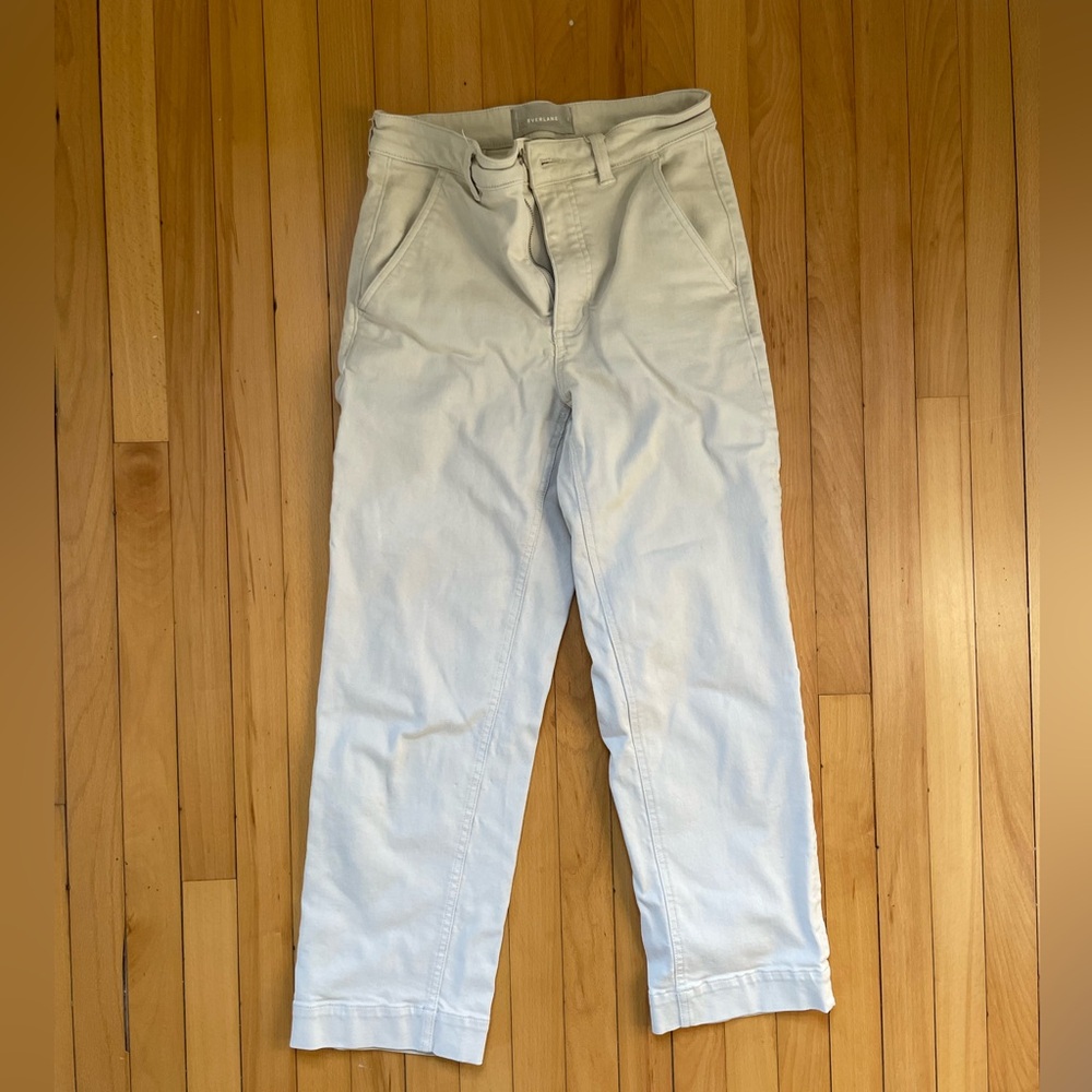 Everlane straight leg crop, bone, size 2